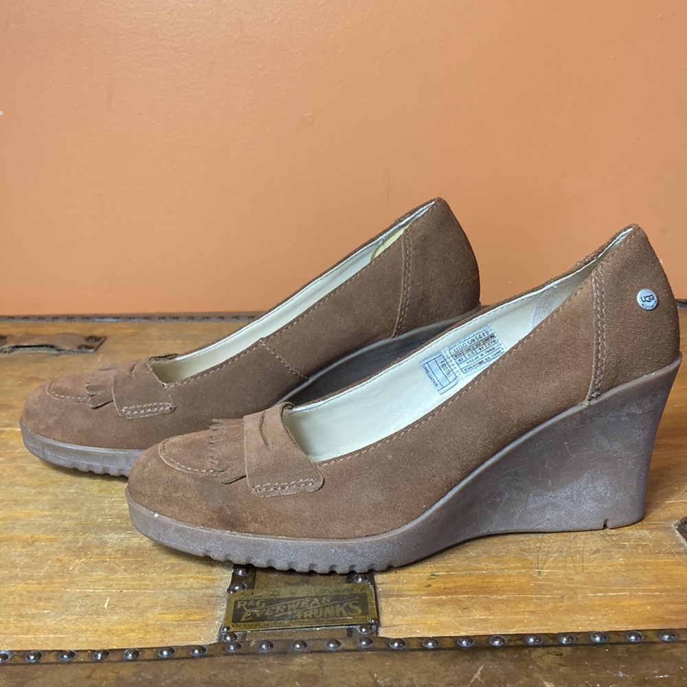 UGG brown suede wedges